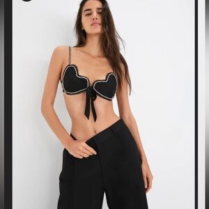 For Love and Lemons Cora heart bra sequin top NWT